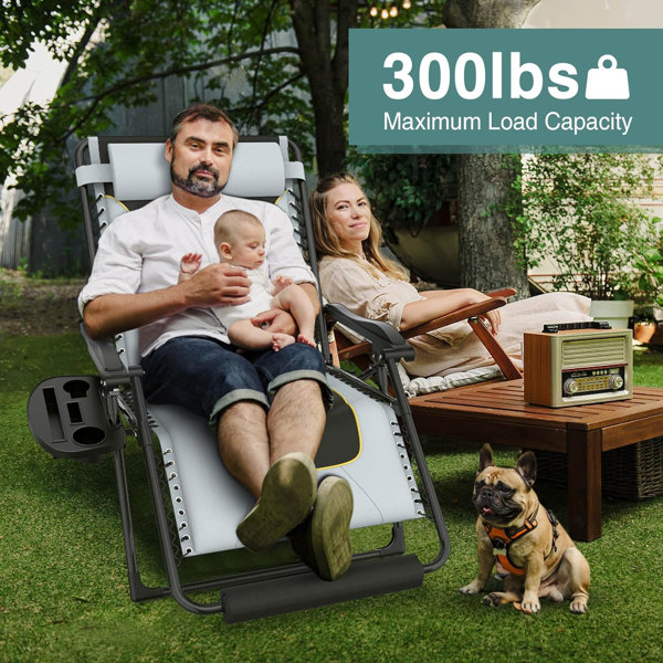 Arlmont & Co. Oversized Zero Gravity Chairs, 33in XXL Folding Outdoor